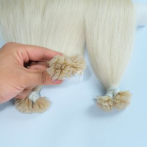 Extensiones de cabello humano Puntas planas Queratina Single Drawn Remy Blonde Productos al por mayor Precio Cabello crudo Trenzado vietnamita - Product Image 5