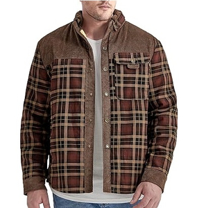 เสื้อเชิ้ตผ้าฝ้ายฟลานเนลสีดำล้วนแขนยาวสำหรับผู้ชายปี 2026 - Product Image 1