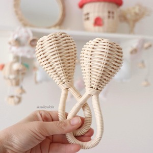 Handbraided Natural Wicker <b>Rattles</b> Bell Shakers Bestselling <b>Baby</b> Toy Rattan <b>Rattle</b> Teether Toys for <b>Babies</b> - Product Image 5