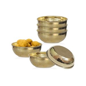 Brass Hammered Serving Bowl Handcrafted Metal Bowl for Dining <b>Table</b> Decor - Product Image 6