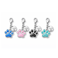 Nouveauté : Breloques en émail personnalisées en métal gravé avec zircon, mignonnes et chrétiennes, pour colliers d'animaux (chats et chiens)