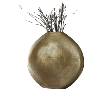 Vase en métal doré antique fait main en Inde, en forme de bourgeon, pour mariages, fêtes, maison, salon, table, vases à fleurs - Product Image 1