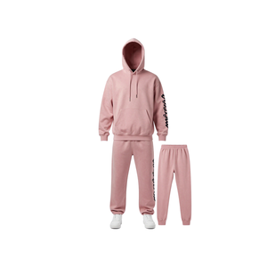 Ensemble streetwear homme personnalisé en gros – Vente flash : Hoodie cagoule esthétique et pantalon à imprimé graphique sur coton épais - Product Image 1