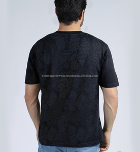 T-shirt noir à manches courtes pour homme, col rond, coupe classique, logo imprimé sur le devant, jersey décontracté, respirant, design à motifs - Product Image 5