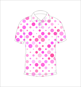 Camisa Polo para Hombre, Blanca con Puntos Rosas, Sublimación Personalizada, Manga Corta, Verano, Casual, Transpirable, Ligera, para Golf - Product Image 4