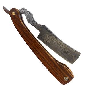 Maquinilla de afeitar recta de un solo filo de acero de Damasco profesional para hombres, peluqueros, hoja de afeitar facial y cuchillo para cortar pan - Product Image 6