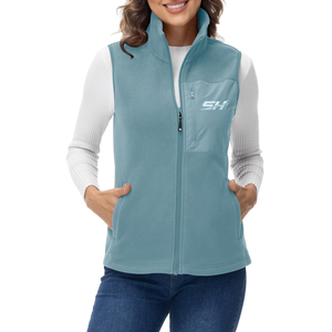 Gilets polaires en gros pour femmes – Personnalisation du logo, sans manches, couleur unie, design sur mesure, prix bas - Product Image 1
