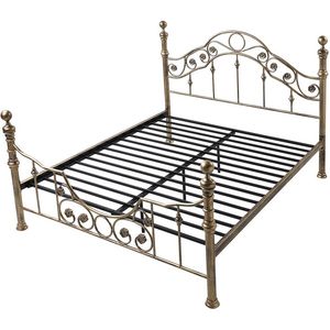 Cadre de lit en laiton de luxe, parfait pour les chambres spacieuses, offrant une finition antique et une construction durable et résistante. - Product Image 4