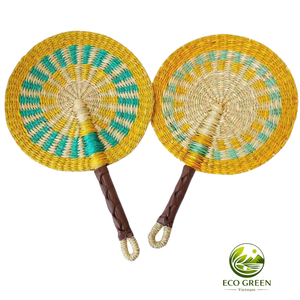 Sustainable Seagrass Fan Handmade Oval Round Shape Multicolor <b>Decorative</b> Fan for Home <b>Decor</b> <b>Summer</b> and Gift - Product Image 2
