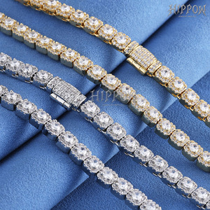 925 Silver Moissanite Tennis Bracelet Round Cut <b>Iced</b> <b>Out</b> Luxury Link Bracelet for Men and Women Premium Statement Jewellery - Product Image 4