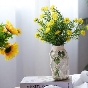 Vase à fleurs en jute naturel fait main – Support décoratif durable pour fleurs, idéal pour le salon et la décoration intérieure moderne - Product Image 6