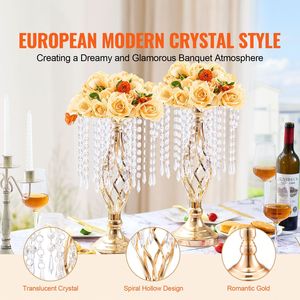 20 Pezzi Supporto Floreale in Metallo Dorato Alto 43cm/16.9 Pollici, Vaso per Fiori in Cristallo, Centrotavola per Matrimoni, Decorazioni da Tavola - Product Image 2