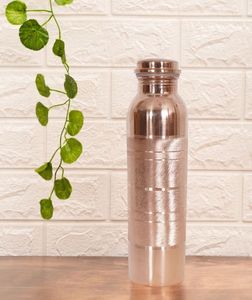 Copper Water <b>Bottle</b> Hammered Finish Vintage Design Portable Travel Drinkware with Lid - Product Image 4