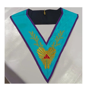 ปลอกคอพิธีกรรมเมมฟิส มิสไรม์ แบบฝรั่งเศส สีฟ้าลายมัวร์ สำหรับพิธีกรรมสกอตแลนด์ ระดับที่ 4  มีโลโก้และแบบดีไซน์ให้เลือก ปี 2026 - Product Image 5