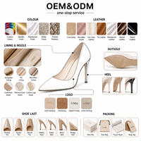 Chaussures de soirée à talons aiguilles en denim bleu pour femme, personnalisées OEM/ODM, à bout pointu, avec bride croisée et boucle, pour usine B2B