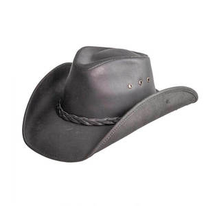 Chapeau de cowboy en cuir de qualité supérieure, style western, pour l'extérieur, protection solaire, réglable, vintage, fait main, pour festival, mode country - Product Image 2