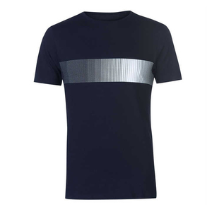 Camiseta de Algodón Blanca para Hombre, Manga Corta, Cuello Redondo, Corte Regular, Ribete en Contraste, Estilo Casual, Color Sólido, Tejido Jersey - Product Image 1