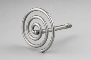 Butée de porte spirale en acier inoxydable au design moderne, support de porte à fixation au sol, butée de seuil pour porte en bois d'entrée - Product Image 5