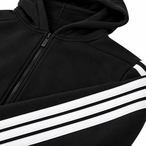 Fabricant de sweats à capuche personnalisés |   Veste de sport rayée noire, vêtements de marque privée, fournisseur et exportateur de vêtements OEM et ODM - Product Image 4