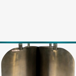 Mesa de Centro Moderna Redonda con Base de Esfera de Mármol, Marco de Aluminio, Tapa de Vidrio Templado, Plegable, Mueble para Sala de Estar, Decoración - Product Image 6