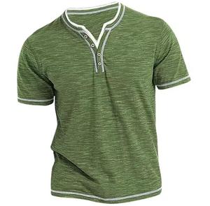 Camiseta Casual de Manga Corta para Hombre, Cuello Redondo, Tejido de Poliéster, Corte Regular, Diseño Sólido con Bloques de Color, Ligera, 220g - Product Image 3
