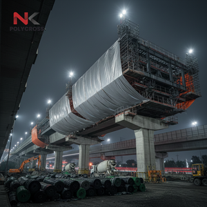 Bâche de protection d'infrastructure de grande taille en PE/PVC haute résistance pour la construction extérieure et les projets industriels - Product Image 6