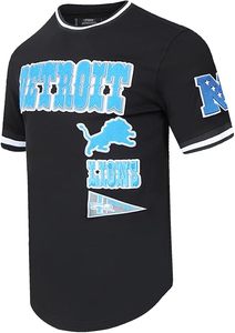 Camiseta Negra de los Detroit Lions con Bordado Azul y Logotipo del Equipo, Diseño Deportivo Clásico de Manga Corta - Product Image 2