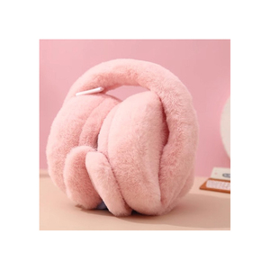 Orejeras de Felpa Rosa con Diseño de Cara Adorable para Calor y Estilo - Product Image 5