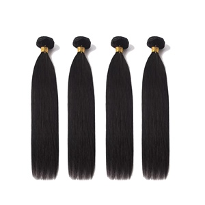 Extensiones de Cabello Humano Virgen Natural Ondulado sin Procesar para Mujer, Paquetes de Cabello Negro de Templo Indio con Doble Trama, Proveedor Económico - Product Image 1