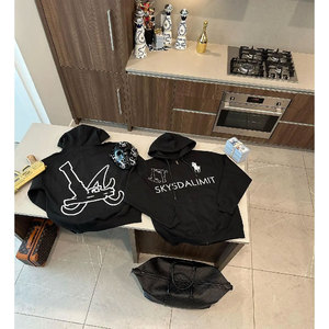 Sudaderas con capucha SDL para hombre, estampadas en rosa, 450 g, con doble aplicación de pedrería, sudaderas SDL con logotipo personalizado, abrigo de invierno para hombre, OEM, sudadera con capucha SDL - Product Image 3