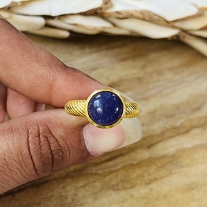 Latest High Demand Boho <b>Lapis</b> <b>Lazuli</b> <b>Ring</b> Women’s Brass Jewelry 18k Gold Plated Bohemian Classic <b>Ring</b> Simple Band Wholesale <b>Ring</b> - Product Image 2