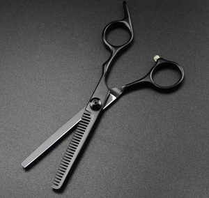 Ciseaux de coiffure professionnels en acier japonais noir pour la coupe et l'éclaircissement des cheveux, ciseaux de barbier - Product Image 3