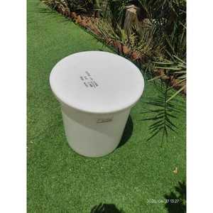 White 20 Litre <b>Plastic</b> Storage Container <b>with</b> <b>Lid</b> Round Organizer <b>Bin</b> for Home Shed Garage - Product Image 2