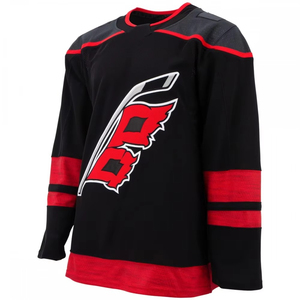 Maillot de hockey sur glace rouge des Canadiens de Montréal pour homme, col en V, manches longues, en polyester respirant avec broderie, vêtement pour adulte - Product Image 5
