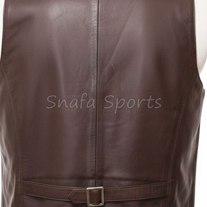 เสื้อกั๊กหนังผู้ชายเสื้อกั๊กหนังแท้สำหรับนักขี่จักรยานเสื้อกั๊กหนังแขนกุดแฟชั่นหนัง - Product Image 5