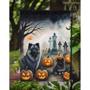 Keeshond หลากสีธงสวนฮาโลวีนน่ากลัวสำหรับตกแต่งลานแบนเนอร์สำหรับชานบ้านงานศิลปะเตียงดอกไม้ป้ายสนามหญ้า - Product Image 3