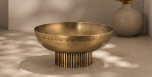 Cuenco de Metal Pesado con Base Dorada, Texturizado, para Decoración del Hogar u Oficina, Centro de Mesa, Artículo de Venta al Por Mayor - Product Image 3