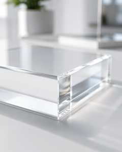 Custom Logo Printed Clear Acrylic Block Display, Solid Lucite Award and Window Signage, Luxury Retail Countertop Display <b>Stand</b> - Product Image 5