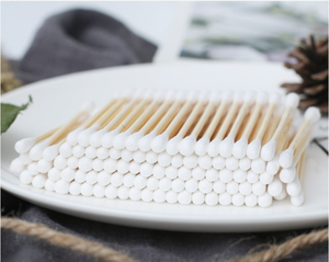 200 Hisopos de Algodón de Doble Punta, de Madera, Orgánicos, para Maquillaje, Limpieza Cosmética y de Oídos - Product Image 4