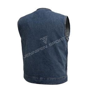 Chaleco de Motociclista 2026 al por Mayor, 100% Tela Vaquera Lavada al Ácido, para Hombre, Negro, Clásico, Vintage, para Club de Motociclistas, Unisex - Product Image 4