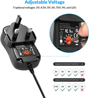 Alimentation électrique 36W 3V-12V 3A, adaptateur universel pour caméra CCTV, haut-parleurs, routeurs, lampe LED, tablette, liseuse électronique, radio, alarme, boîtier TV