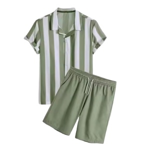 Conjunto profesional de dos piezas con estampado de logotipo personalizado de alta calidad, gran oferta, 100% de algodón, lavado ácido, pantalones cortos para hombre, ropa deportiva, conjunto para hombre - Product Image 1