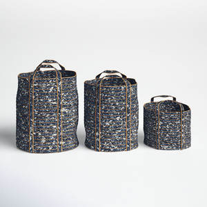 Panier de rangement décoratif en jonc de mer naturel accessoire décoratif tissé pour la maison - Product Image 4