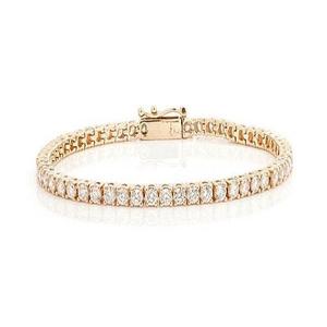 Women's 18K Solid Gold Tennis <b>Bracelet</b> Round Brilliant Cut Diamond Channel Setting Classic Everyday Wear - Product Image 1