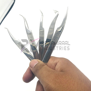 Pince à cils RMI tendance, recourbée, en acier inoxydable, à pointe lisse, avec clip doré, pour greffe de cils, beauté - Product Image 2