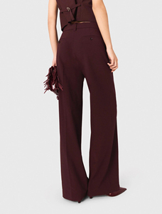 High Waisted Pleated Wide Leg <b>Pants</b> Men Formal Polyester <b>Wool</b> Blend Autumn Midweight Anti-Wrinkle Trousers Flare Wears - Product Image 2