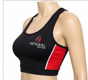 General Industries Women's Vintage Sporty Color Block Tank Top Breathable Scoop Neck Sports <b>Bra</b> 100% Polyester - Product Image 1