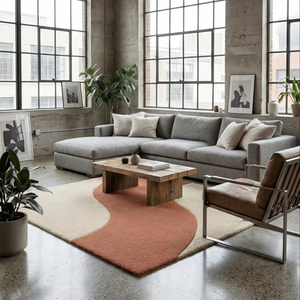 Decorative Handmade Wool Rug Anti-Slip Cotton Backing Geometric Pattern <b>Thick</b> Pile Customization Available for Home Commercial - Product Image 1