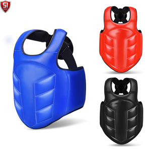 Boxtraining Brustschutz Verstellbare Kampfsport-Schutzweste Ledergefüttert Umweltfreundlich Atmungsaktiv für Taekwondo Karate Übungen - Product Image 1