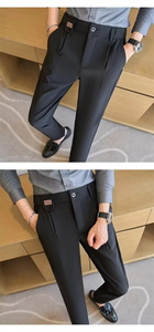 Pantalon décontracté pour homme, couleur unie, style streetwear, coupe ample, pantalon de costume, vente en gros - Product Image 4